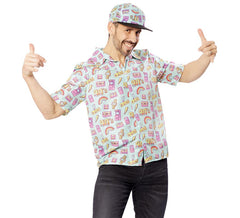 Camisa azul anos 90 para homem