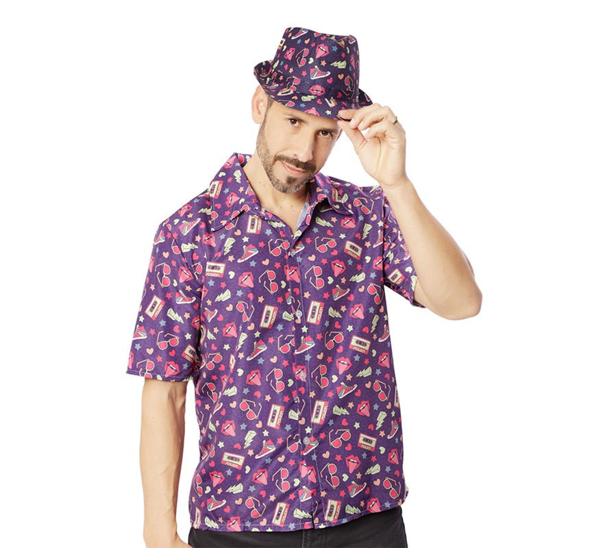 Translation missing: pt-PT.Camisa de los Años 90 lila para hombre