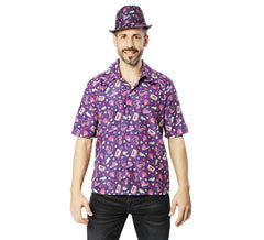 Camisa lilás anos 90 para homem
