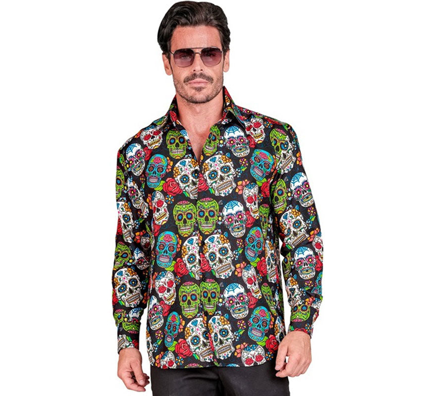 Translation missing: pt-PT.Camisa Día de Los Muertos para hombre
