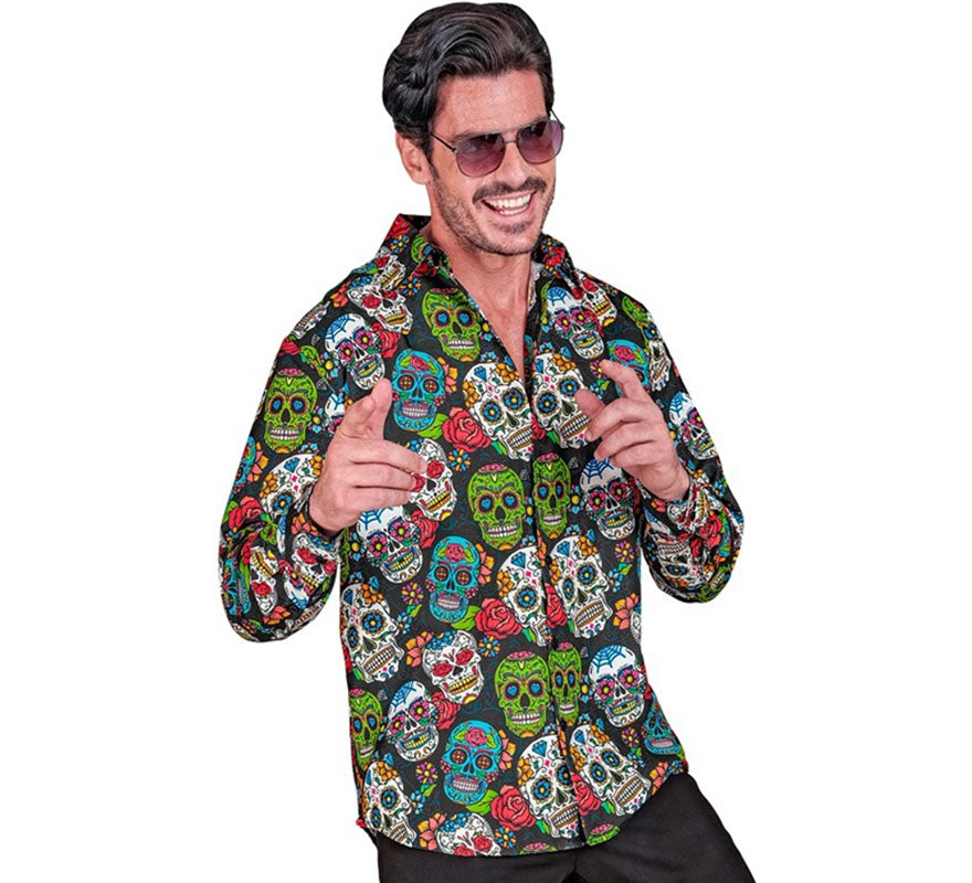 Translation missing: pt-PT.Camisa Día de Los Muertos para hombre