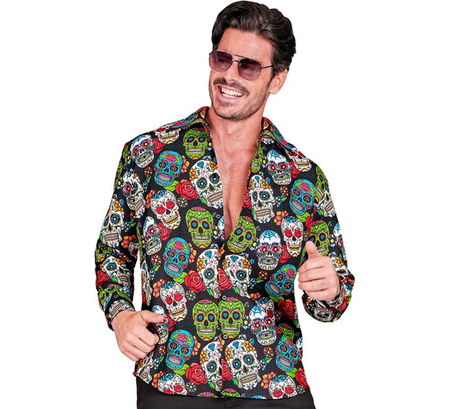 Translation missing: pt-PT.Camisa Día de Los Muertos para hombre
