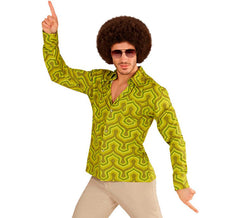 Camisa masculina verde disco dos anos 70