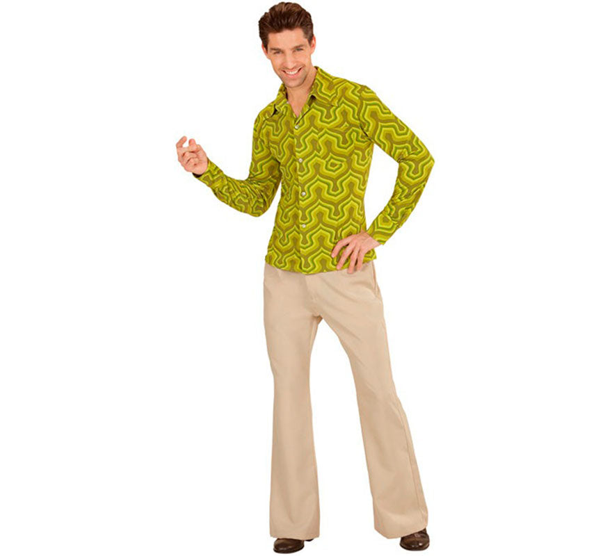 Translation missing: pt-PT.Camisa Disco Años 70 verde para hombre