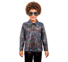 Camisa preta Bling Disco com estrelas para meninos