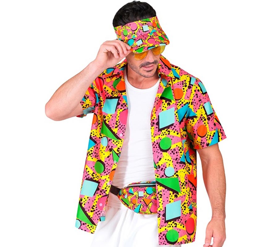 Translation missing: pt-PT.Camisa Estampada Años 80 multicolor para adultos