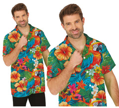 Camisa adulta com flores multicoloridas