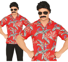 Camisa Havaiana com Papagaios para Adulto