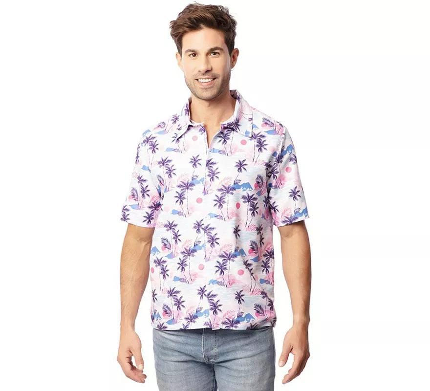 Translation missing: pt-PT.Camisa Hawaiana estampado morado adulto