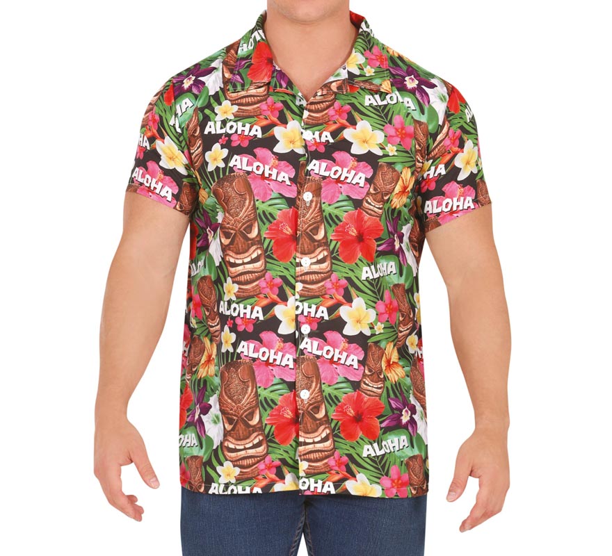 Translation missing: pt-PT.Camisa Hawaii Aloha estampado floral adulto