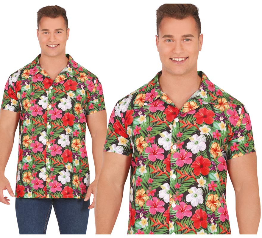 Translation missing: pt-PT.Camisa Hawaii con estampado de Flores adulto