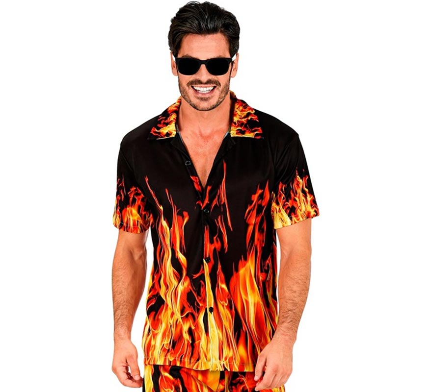 Translation missing: pt-PT.Camisa manga corta de Llamas para hombre