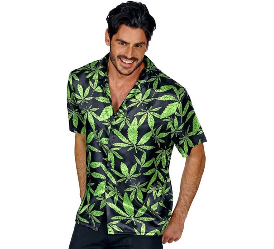 Translation missing: pt-PT.Camisa manga corta Estampado Marihuana para hombre