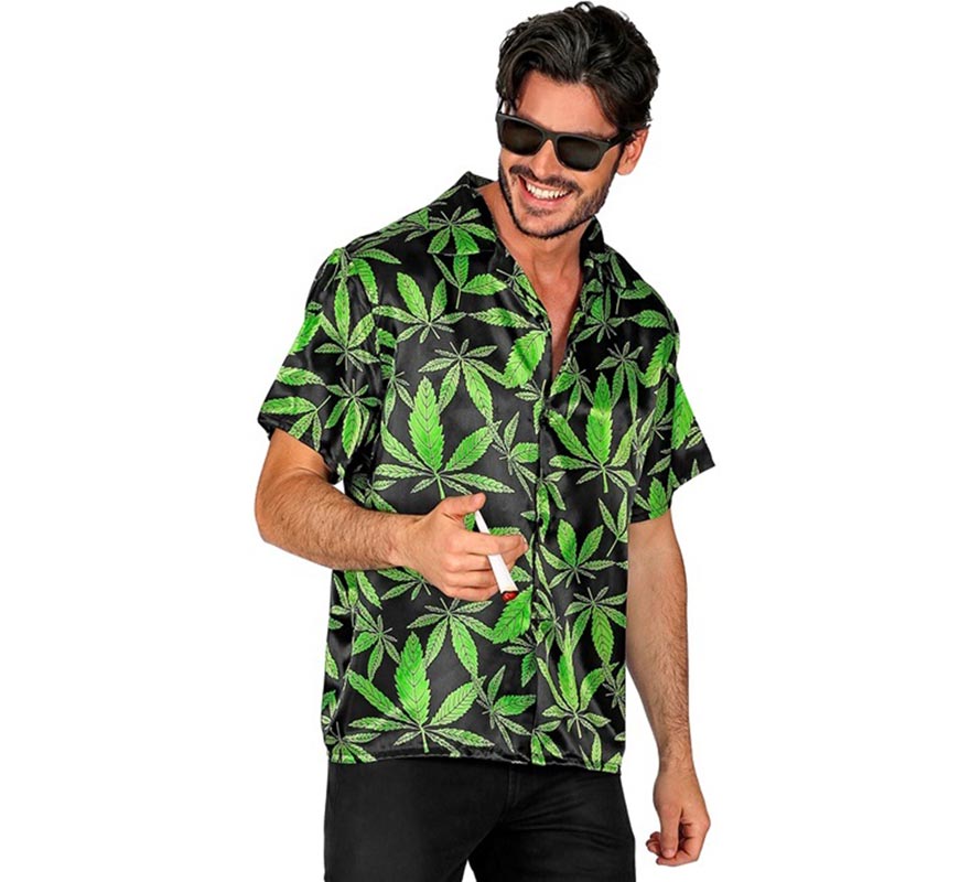 Translation missing: pt-PT.Camisa manga corta Estampado Marihuana para hombre