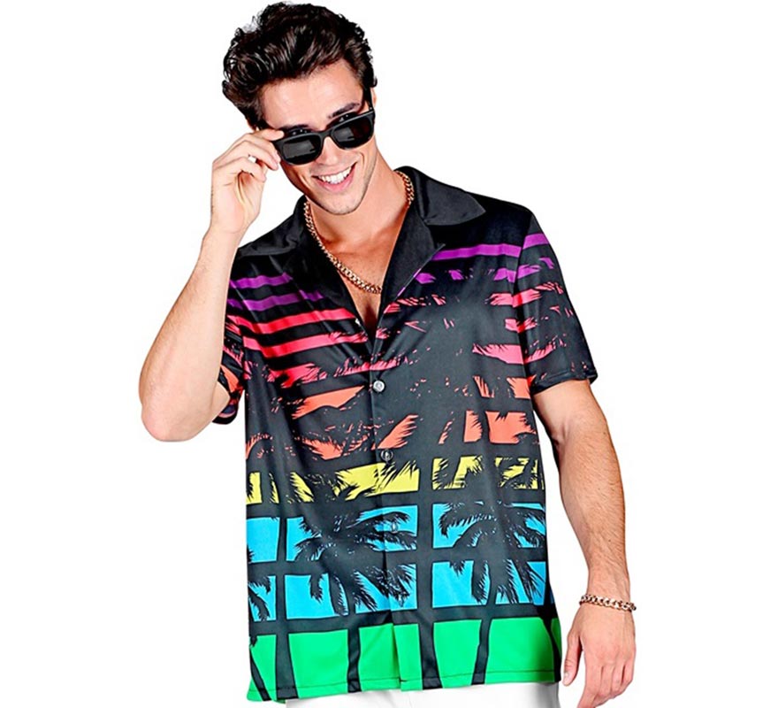 Translation missing: pt-PT.Camisa manga corta Hawaiana Años 80 para hombre