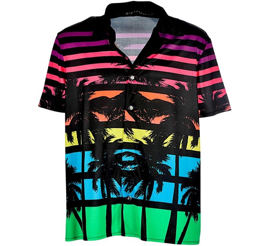 Translation missing: pt-PT.Camisa manga corta Hawaiana Años 80 para hombre