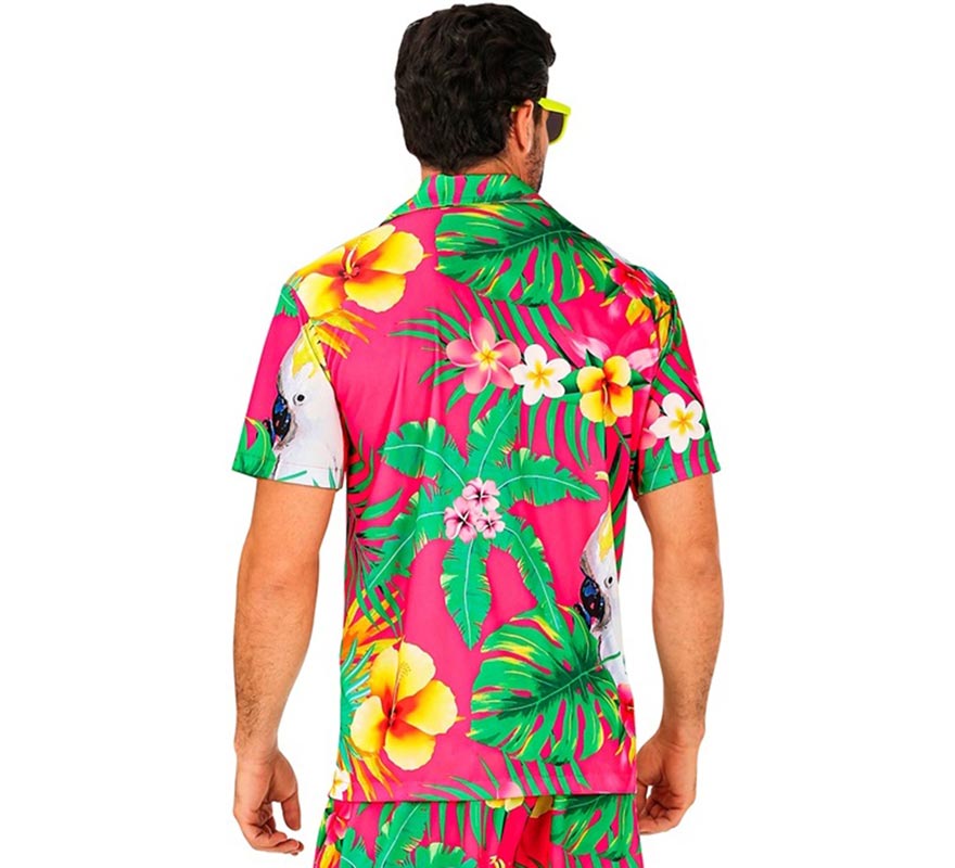 Translation missing: pt-PT.Camisa manga corta Hawaiana Estampado Cacatúa para hombre