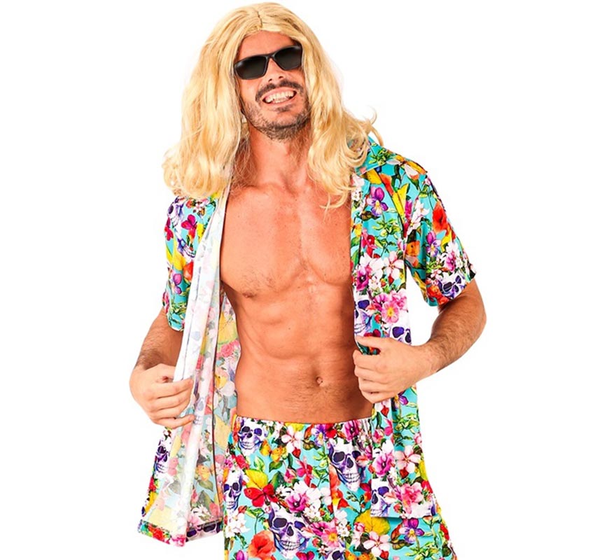 Translation missing: pt-PT.Camisa manga corta Hawaiana Estampado Calaveras para hombre