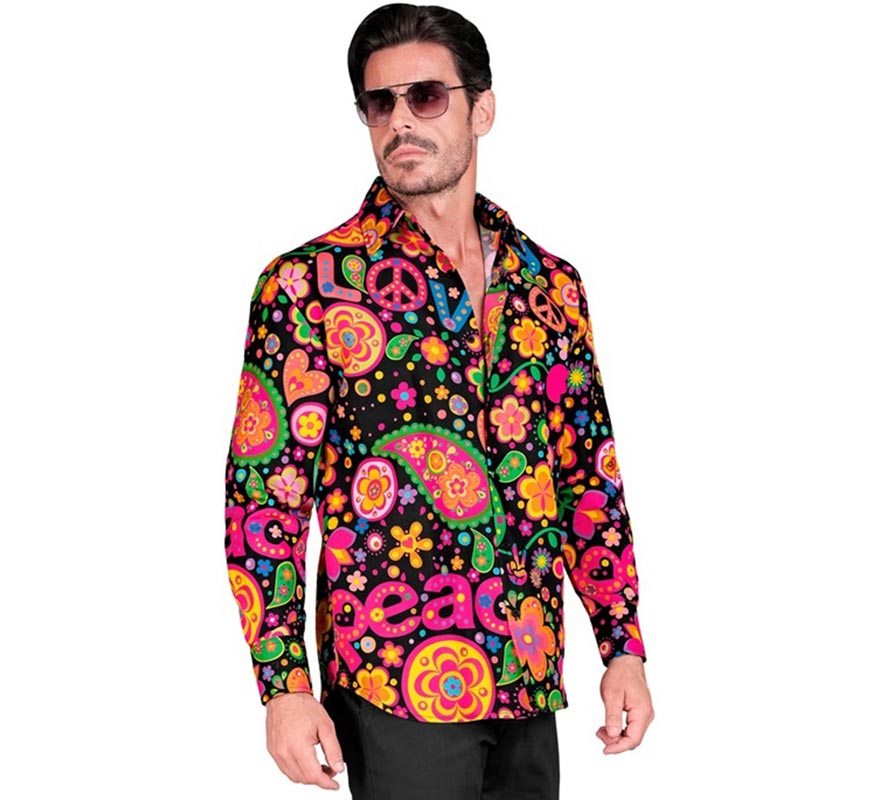 Translation missing: pt-PT.Camisa manga larga con Estampado Hippie para hombre
