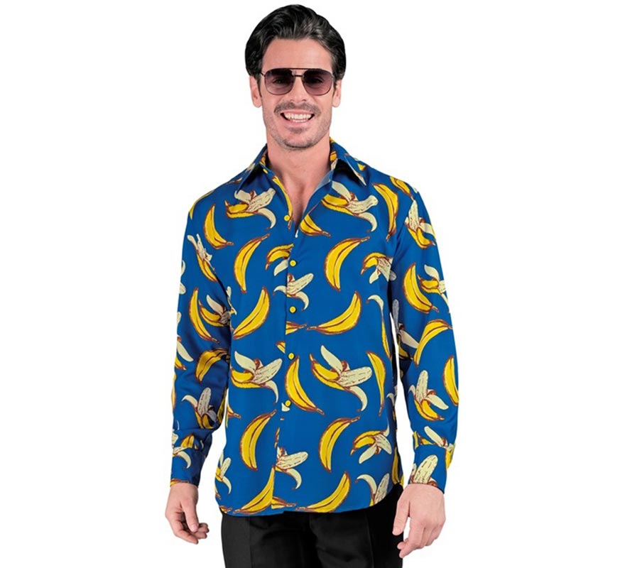 Translation missing: pt-PT.Camisa manga larga con Estampado Plátanos para hombre