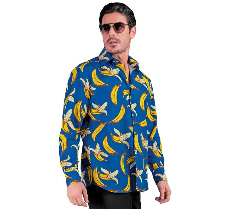 Translation missing: pt-PT.Camisa manga larga con Estampado Plátanos para hombre