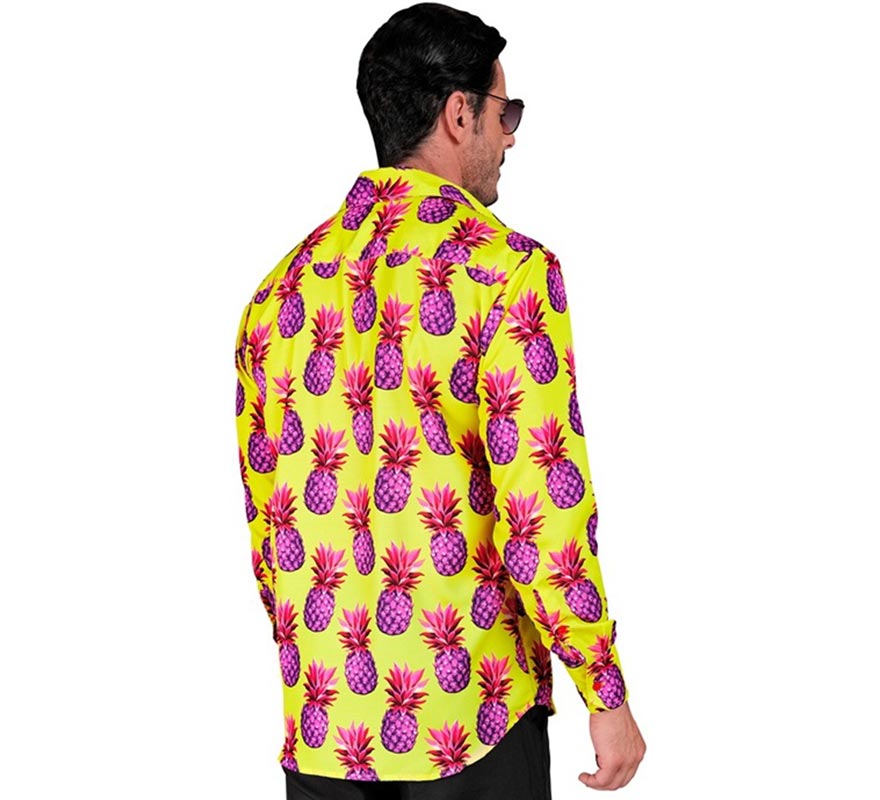 Translation missing: pt-PT.Camisa manga larga Estampada Piñas neón para hombre