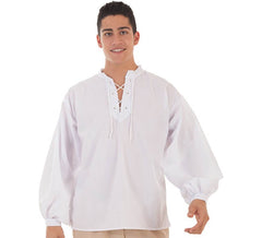 Camisa medieval branca para homens