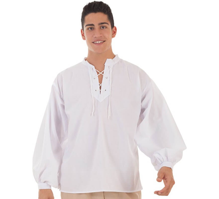 Translation missing: pt-PT.Camisa Medieval Blanca para hombre
