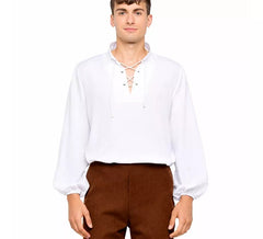 Camisa Medieval Branca Masculina