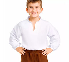 Camisa medieval branca para menino