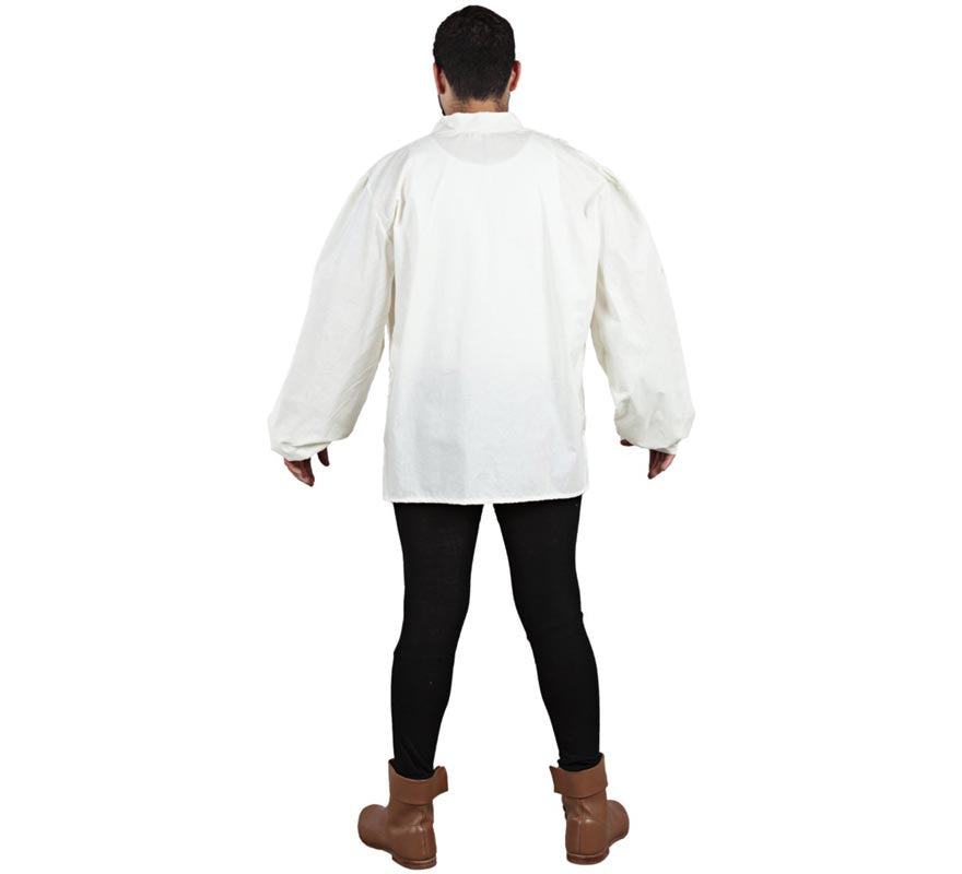Camisa Medieval de Tabernero blanca para hombre