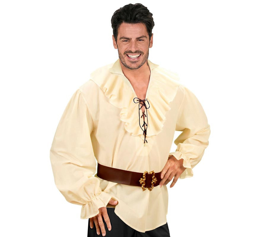 Translation missing: pt-PT.Camisa Medieval Renacentista beige para hombre