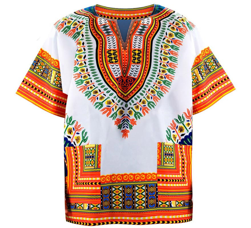 Translation missing: pt-PT.Camisa o Dashiki Africana naranja para hombre