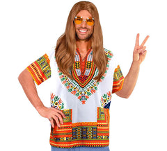 Camisa Africana Laranja ou Dashiki para Homens