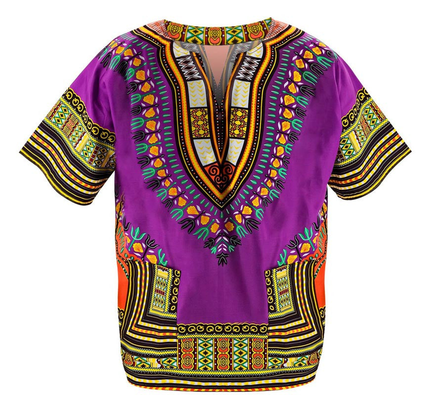 Translation missing: pt-PT.Camisa o Dashiki Africana púrpura para hombre