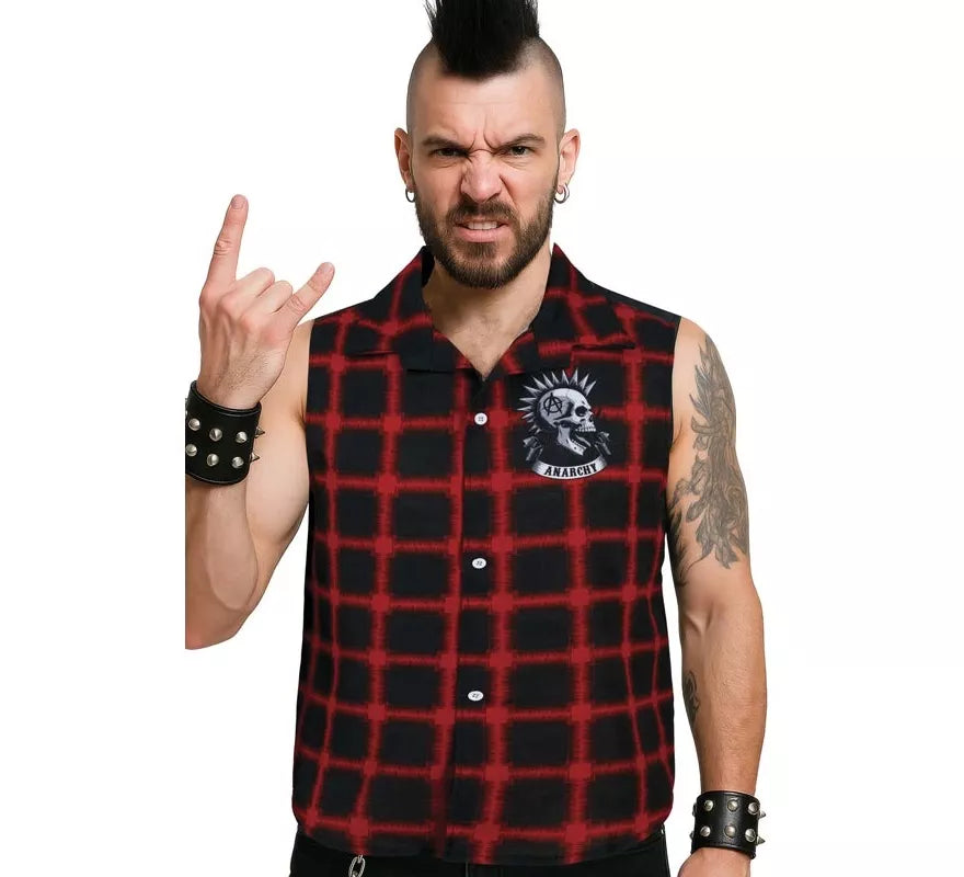 Translation missing: pt-PT.Camisa Punk a cuadros para hombre