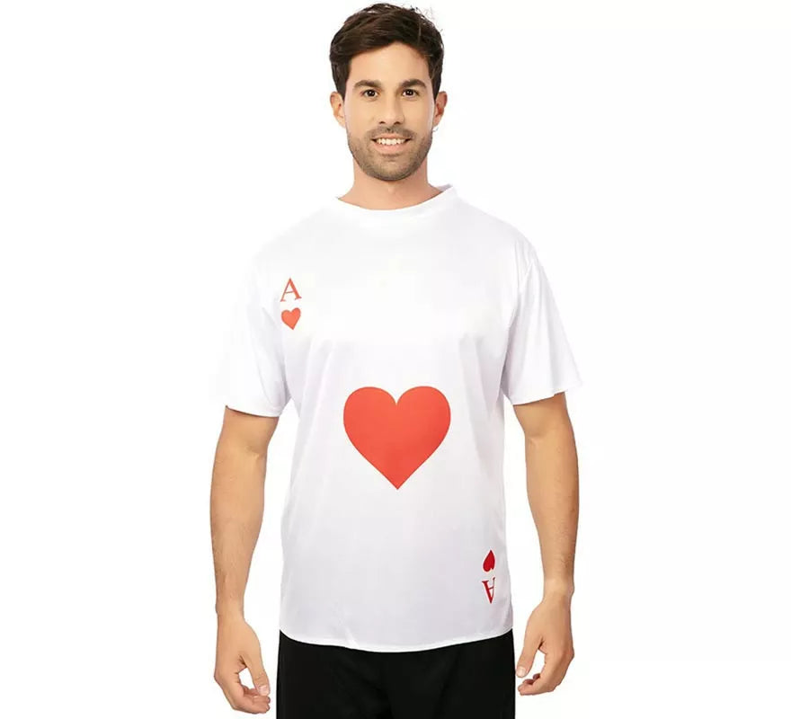 Translation missing: pt-PT.Camiseta blanca As de Corazones adulto