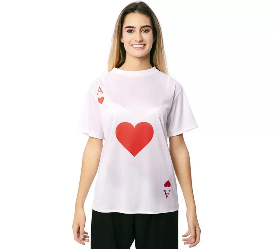 Translation missing: pt-PT.Camiseta blanca As de Corazones adulto