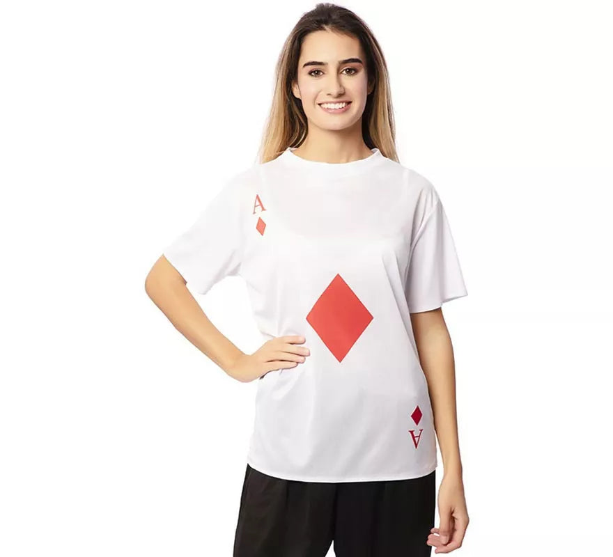 Translation missing: pt-PT.Camiseta blanca As de Diamantes adulto