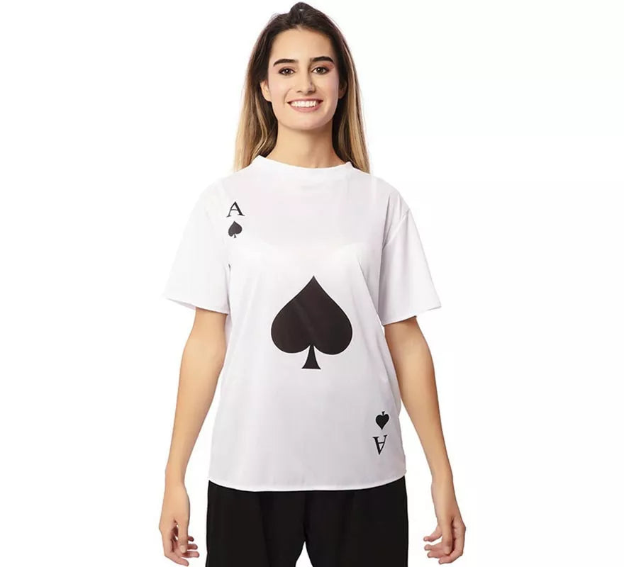 Translation missing: pt-PT.Camiseta blanca As de Picas adulto