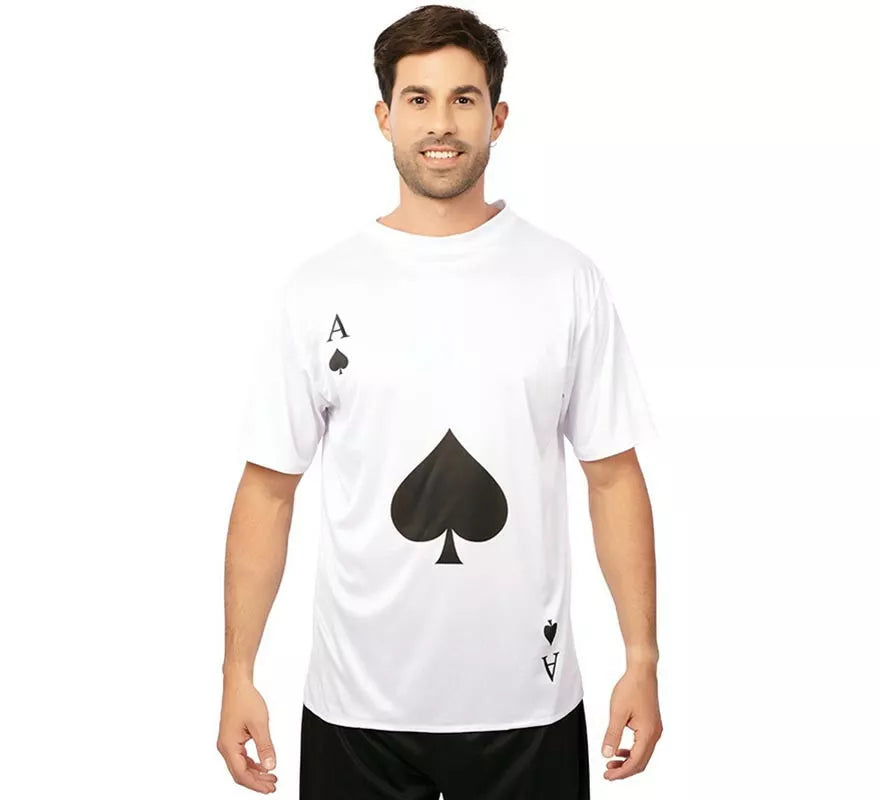 Translation missing: pt-PT.Camiseta blanca As de Picas adulto