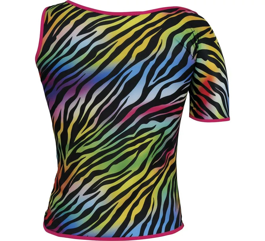 Translation missing: pt-PT.Camiseta Cebra multicolor Años 80 para mujer