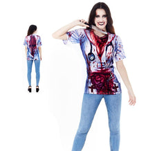 Camiseta feminina com estampa de Halloween Killer Doctor