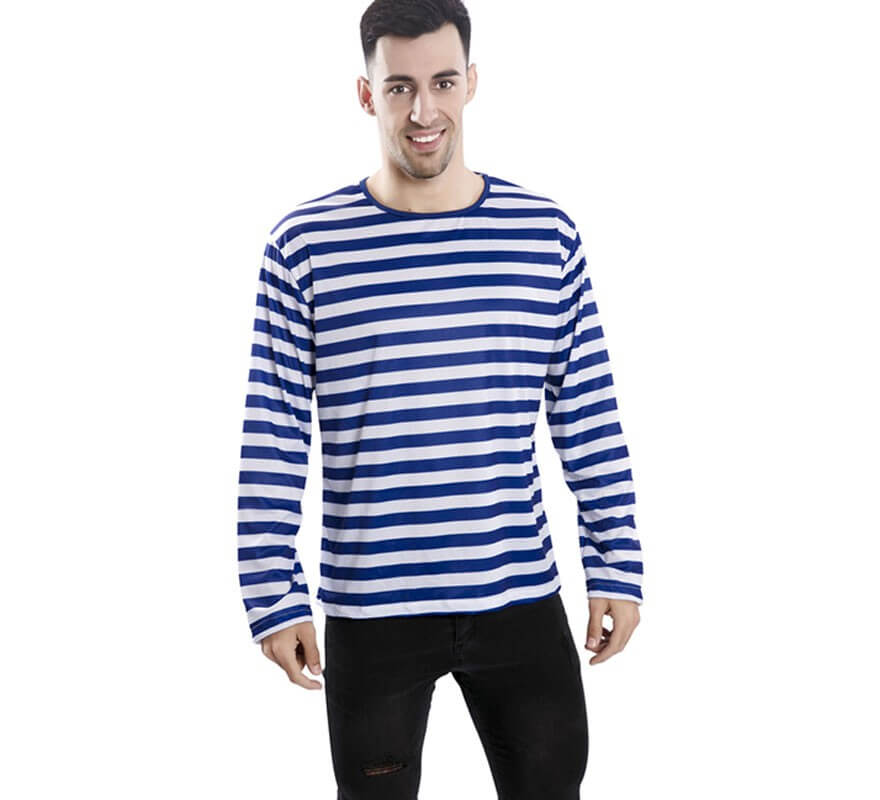 Translation missing: pt-PT.Camiseta con rayas azules y blancas para adultos