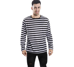 T-shirt com riscas preto e branco para adultos