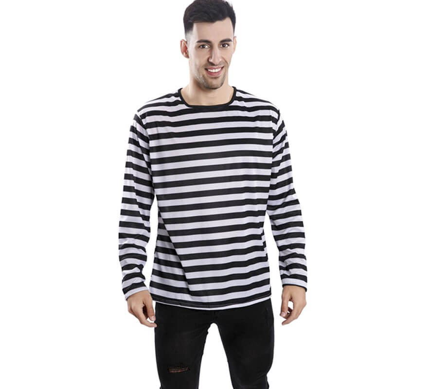 Translation missing: pt-PT.Camiseta con rayas negras y blancas para adultos