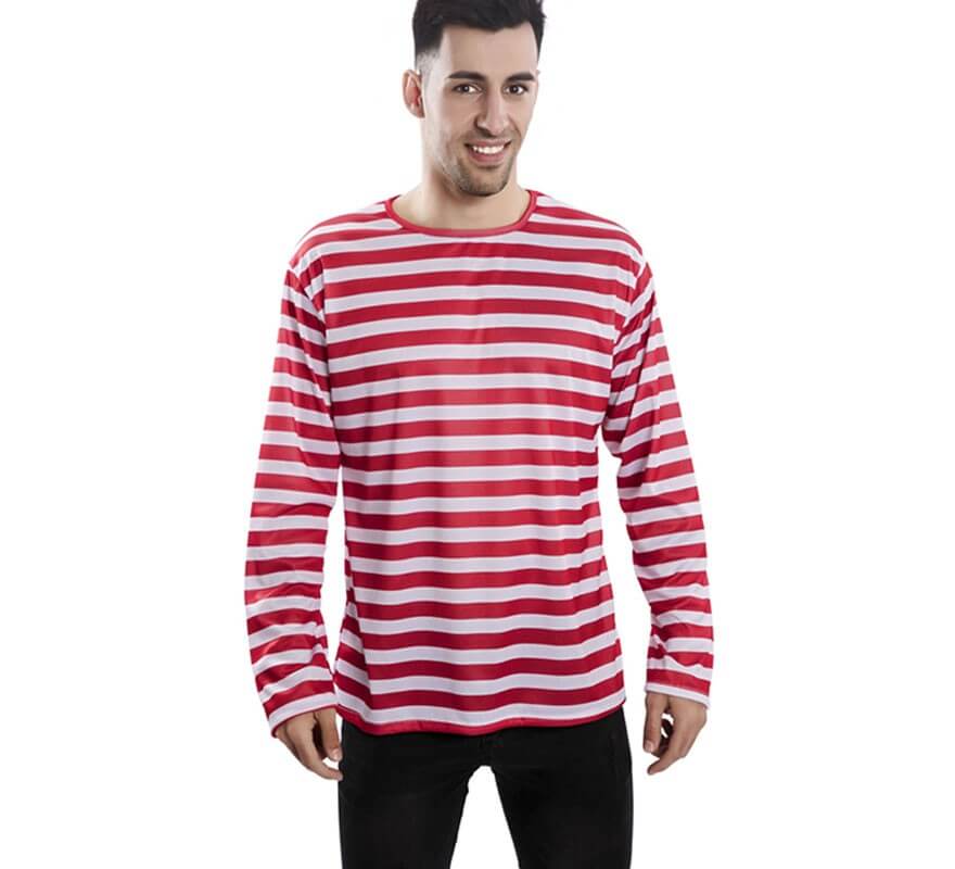Translation missing: pt-PT.Camiseta con rayas rojas y blancas para adultos