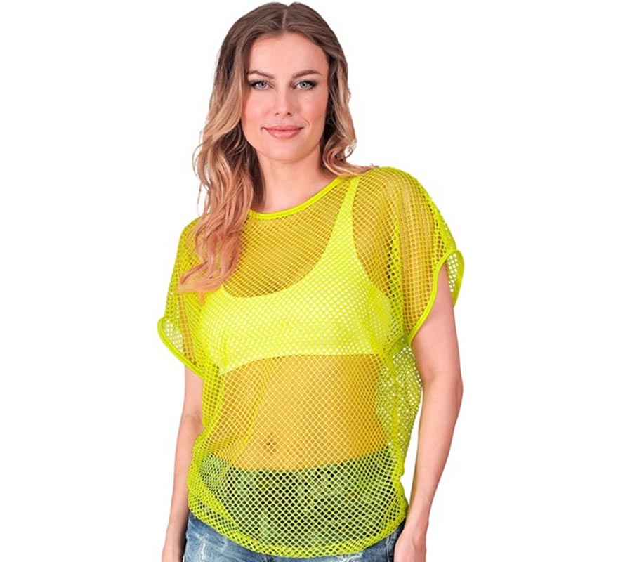Translation missing: pt-PT.Camiseta de Malla amarilla neón para mujer
