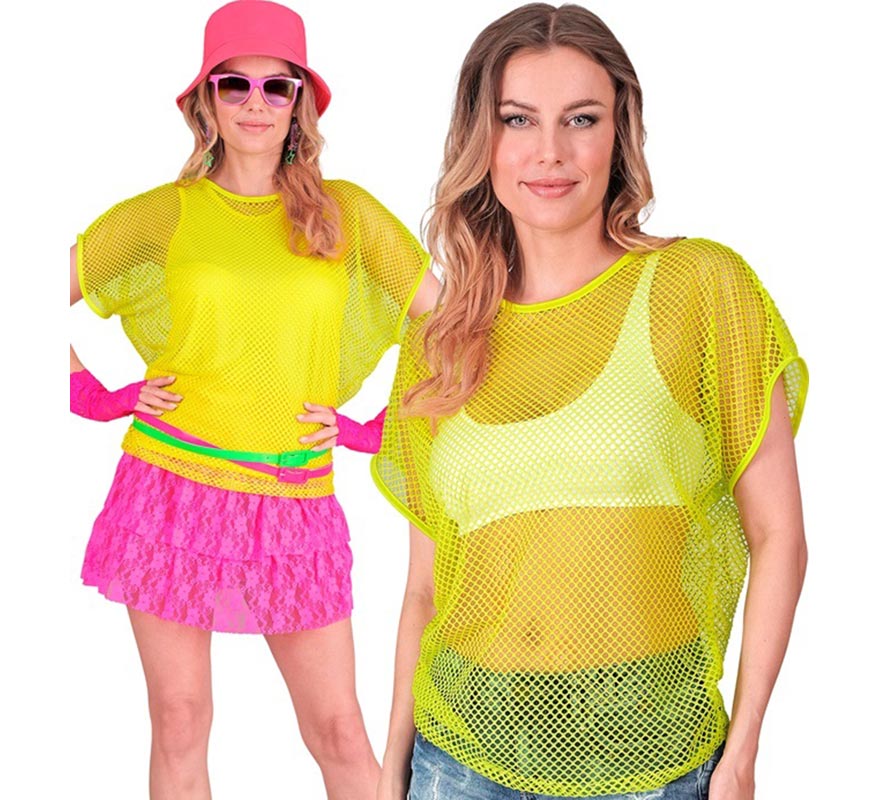 Translation missing: pt-PT.Camiseta de Malla amarilla neón para mujer