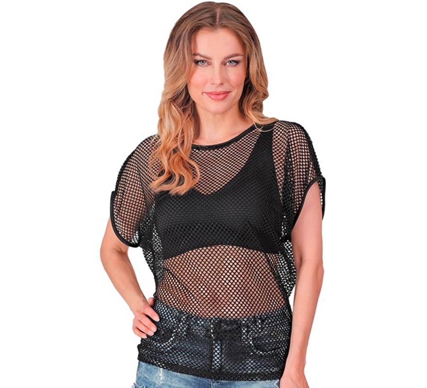 Translation missing: pt-PT.Camiseta de Malla negra para mujer